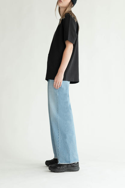 OAK 23 REMIX ASYMMETRICAL HEM HIGH-RISE JEAN