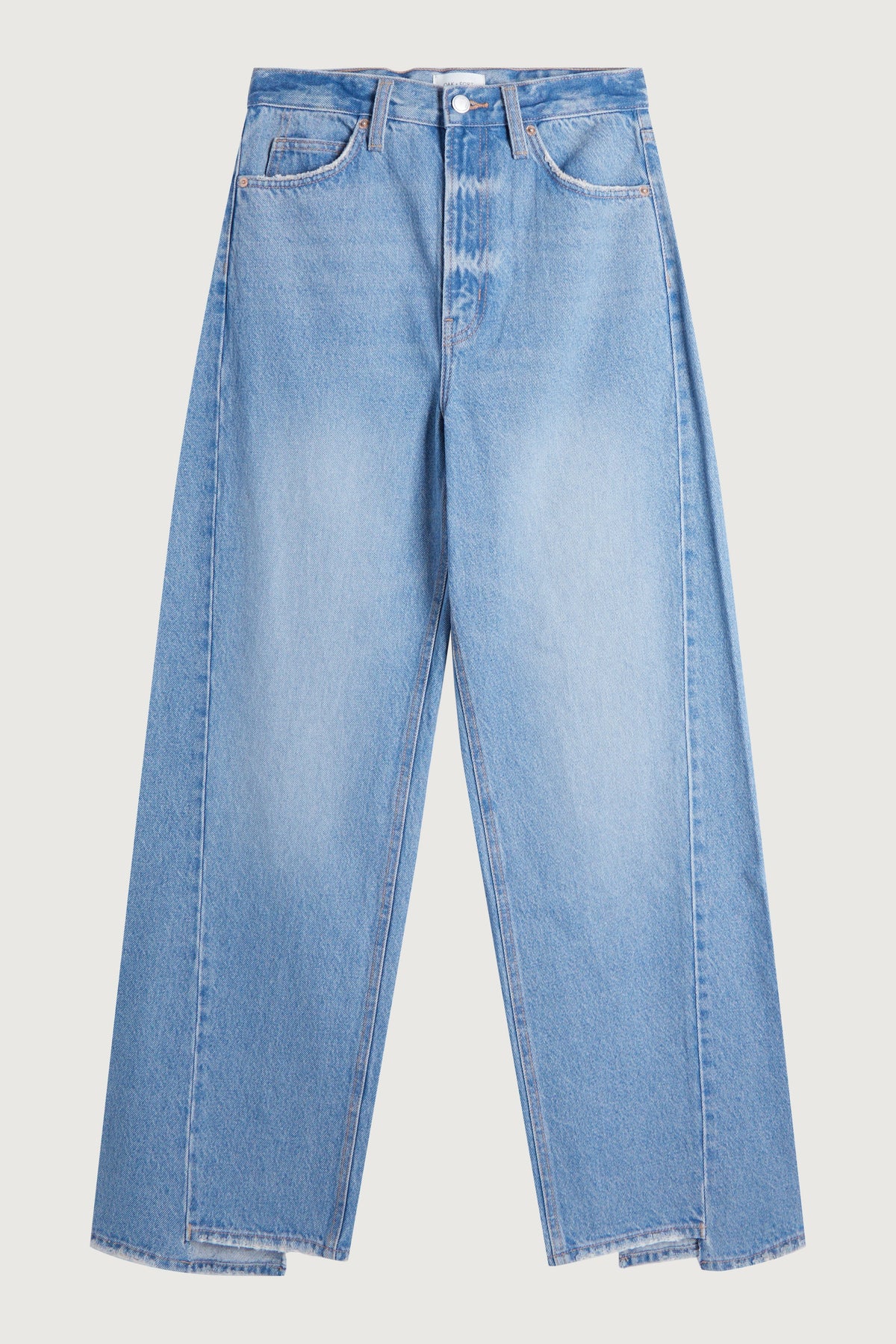 OAK 23 REMIX ASYMMETRICAL HEM HIGH-RISE JEAN