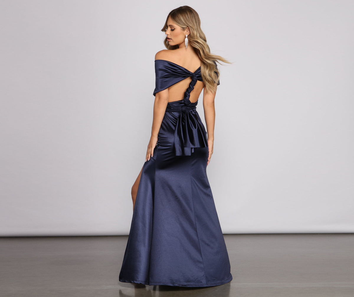Johanna Formal Convertible Ties Satin Dress