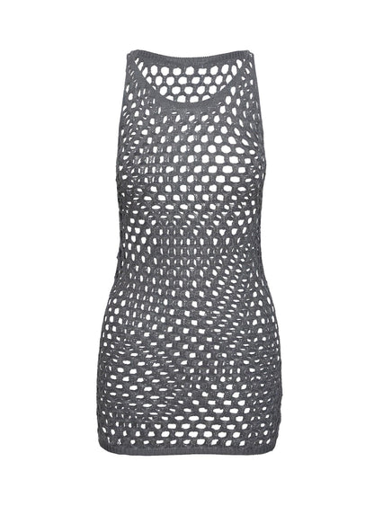 Keanes Net Mini Dress Charcoal