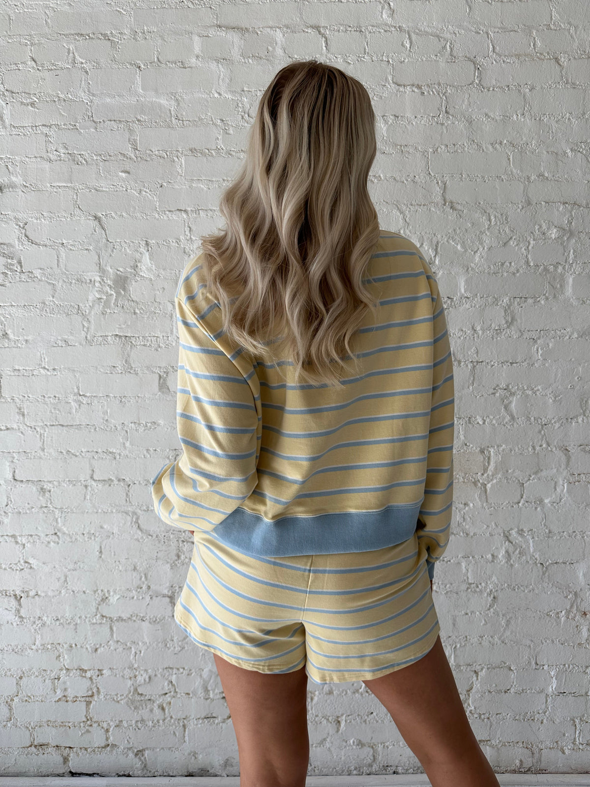 Karson Striped Two Piece Set- Yellow