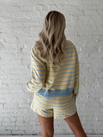 Karson Striped Two Piece Set- Yellow