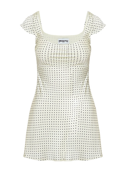 Lucienna Polka Dot Mini Dress White / Black Petite