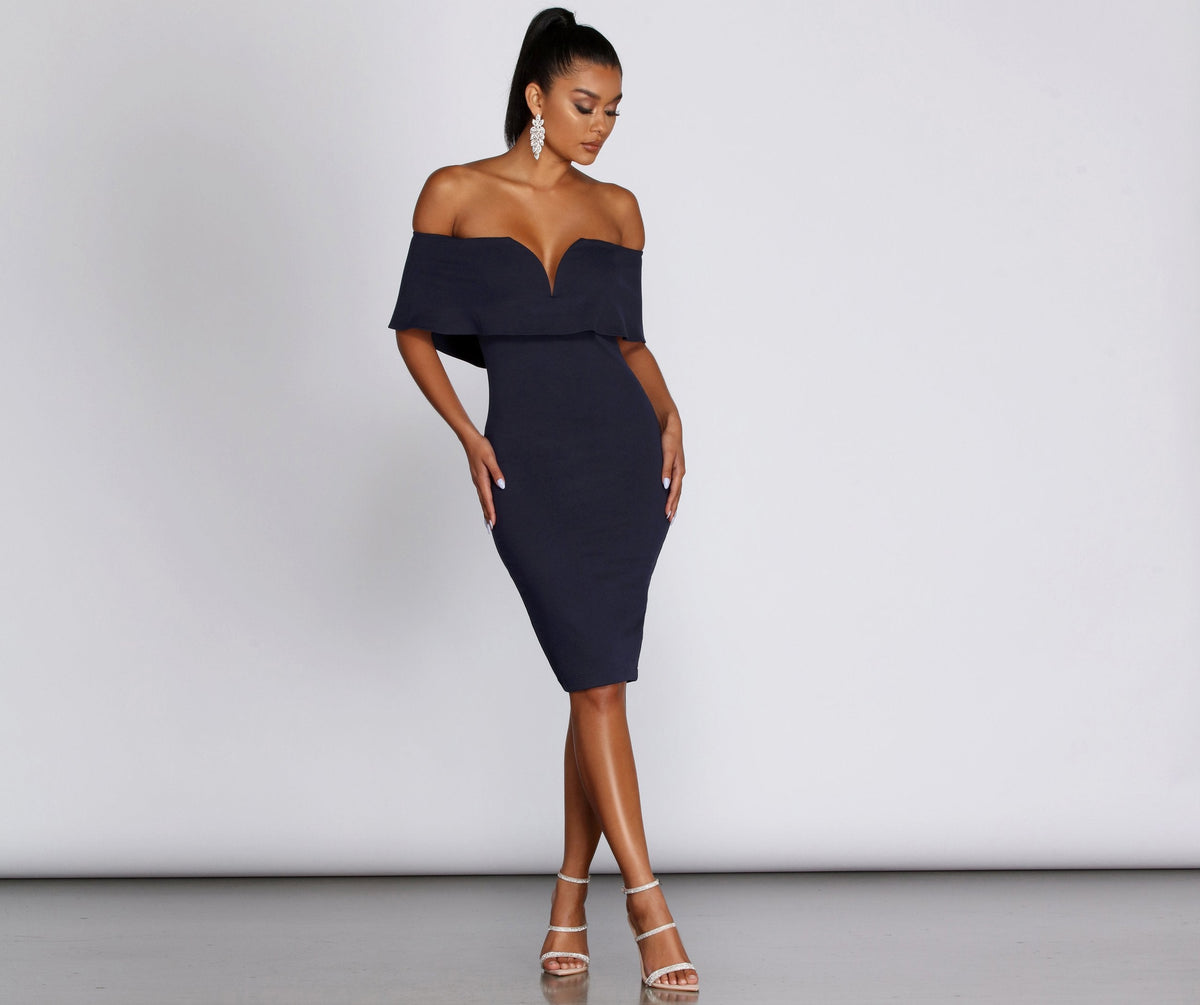 Outfit On Ponte Midi Dress