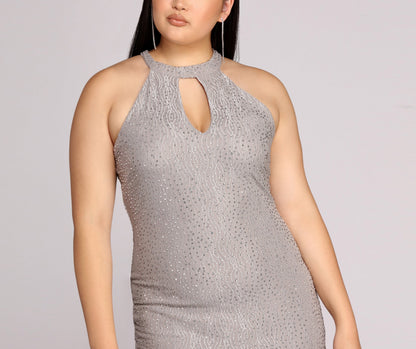 Plus Stunning In Silver Formal Dress