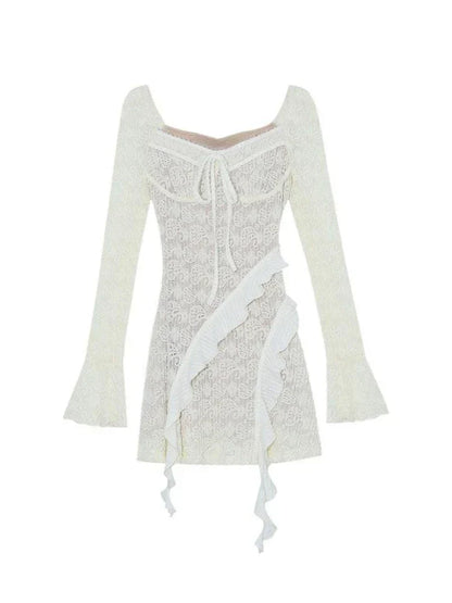 Voguable  French Elegant Y2k Mini Dress Woman Short Party Pure Color Casual Dress Office Lady One Piece Dress Korean Fashion