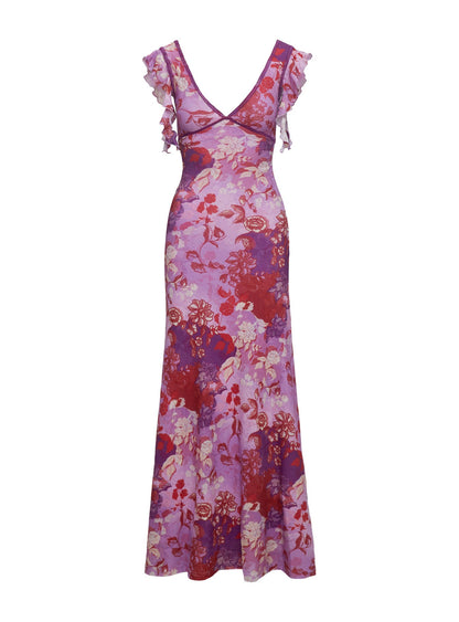 Soleila Maxi Dress Purple Multi Petite