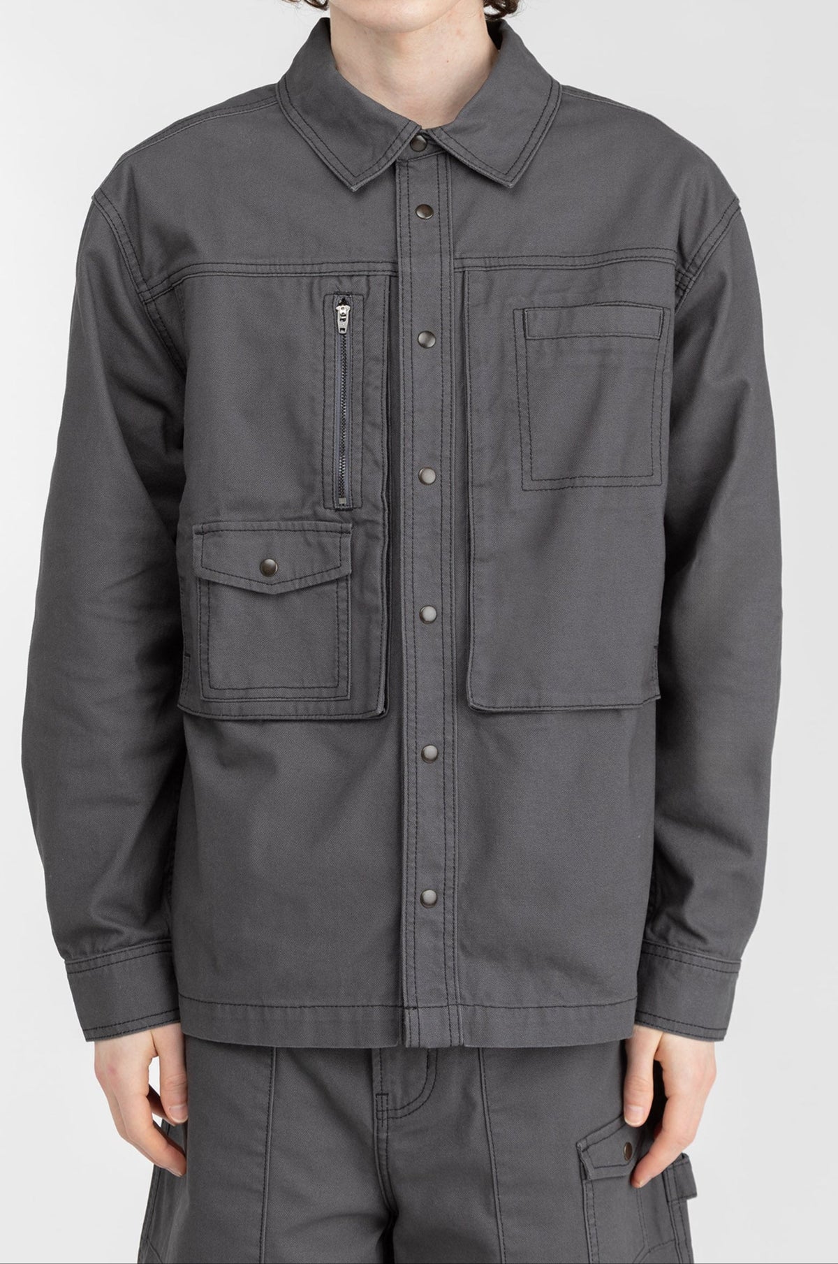 COTTON-TWILL BUTTON UP SHIRT
