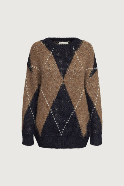 OVERSIZED ARGYLE SWEATER