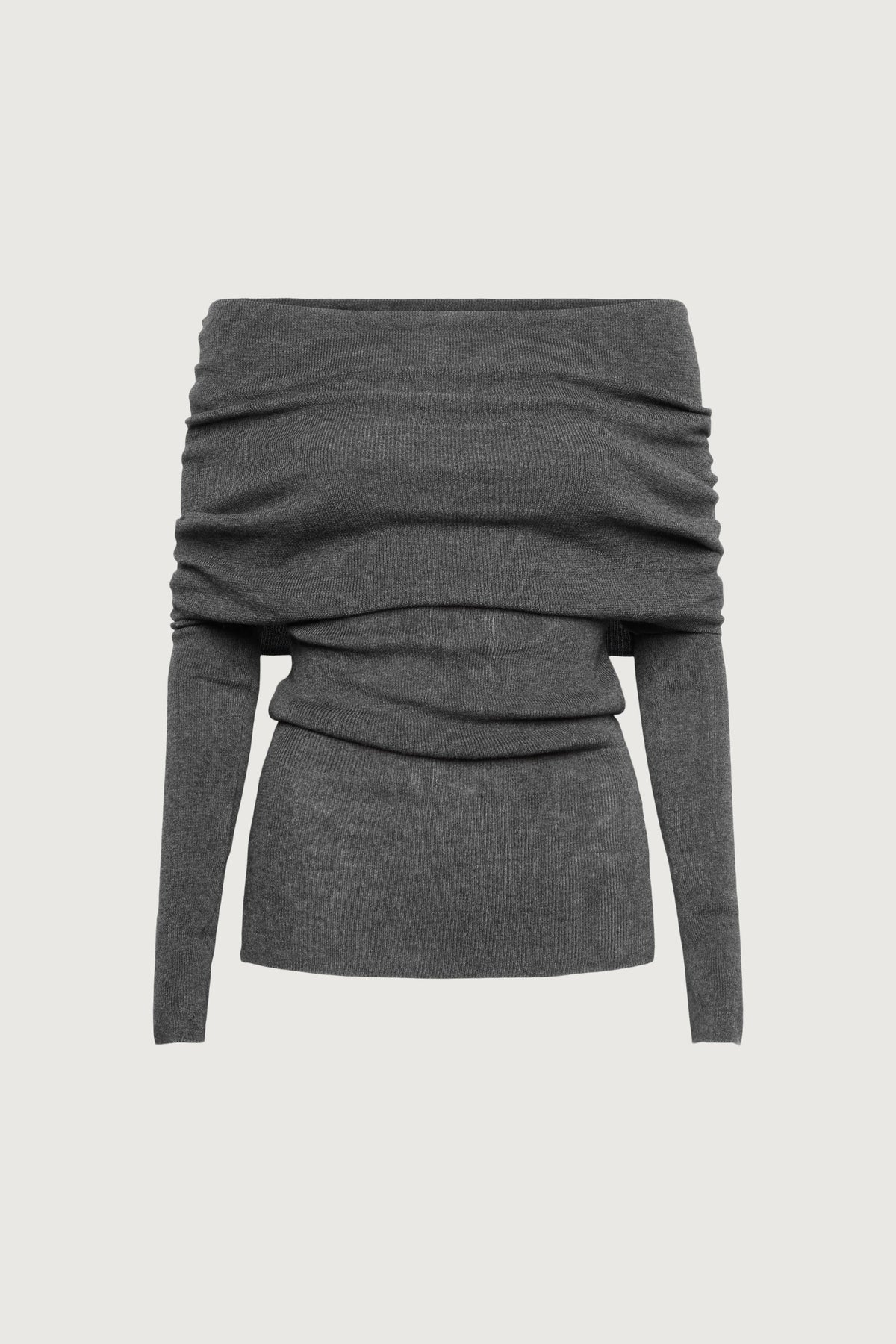 DRAPED OFF SHOULDER SWEATER