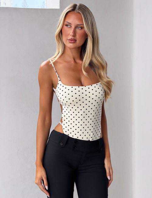 MINERVA BODYSUIT - CREAM DOT