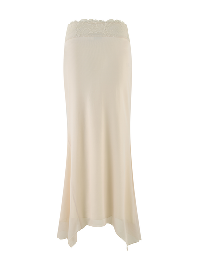 LILLIAN SKIRT - WHITE : CREAM: FLORAL