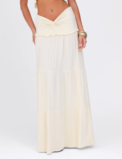 KATYA MAXI SKIRT - WHITE : CREAM