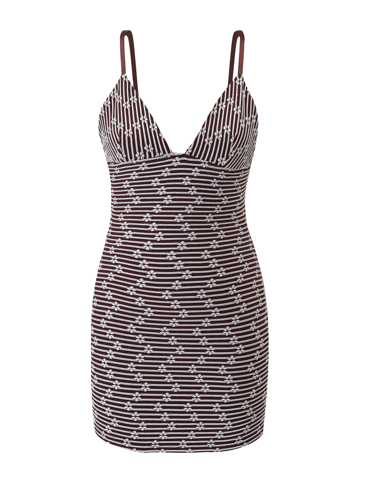 SAHRA MINI DRESS - CHOCOLATE BROWN STRIPE
