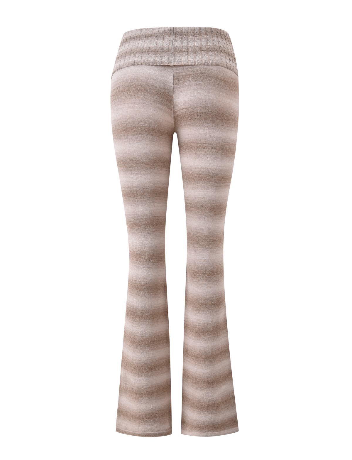 MARISSA FOLDOVER KNIT PANT - TAUPE OMBRE STRIPE