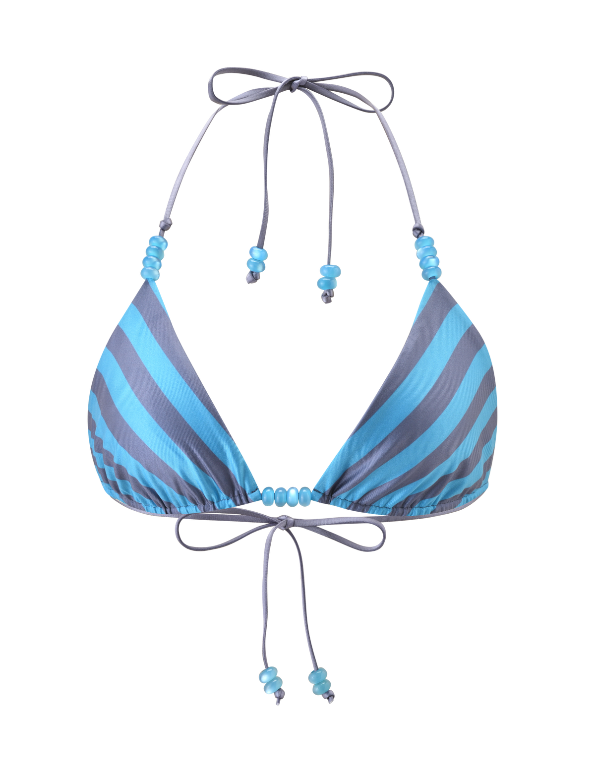 FINLEA REVERSIBLE BIKINI TOP - BLUE GREY DOT AND STRIPE
