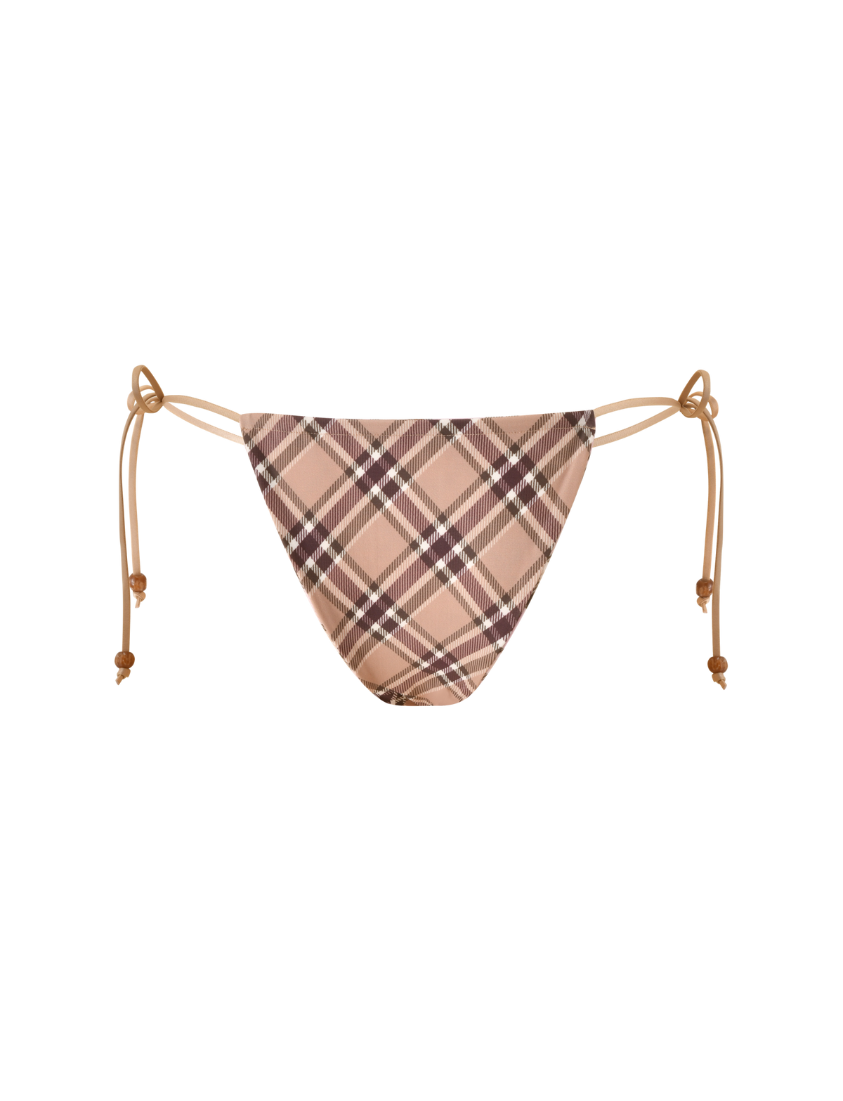 AVE REVERSIBLE BIKINI BOTTOM WITH SCARF - TAN AND PINK PLAID