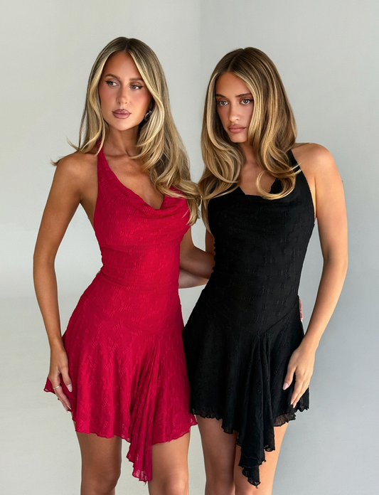 FIORELLA DRESS - RED LACE