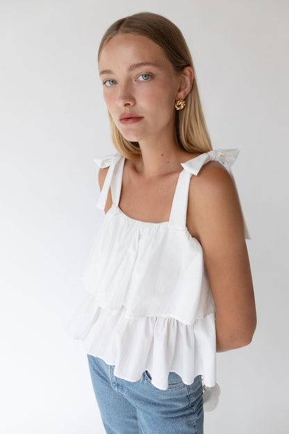 CROPPED RUFFLE TOP