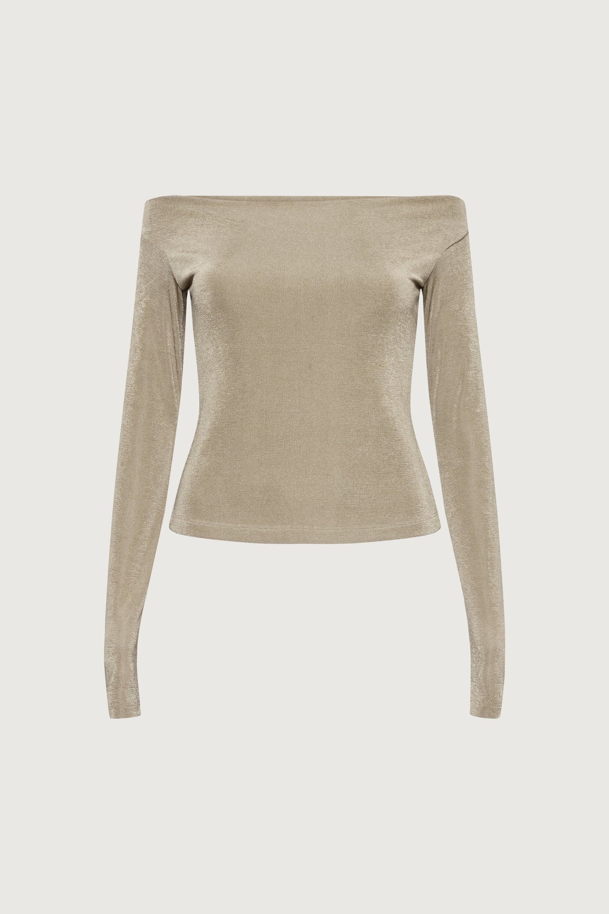 FITTED OFF THE SHOULDER LONG SLEEVE TOP