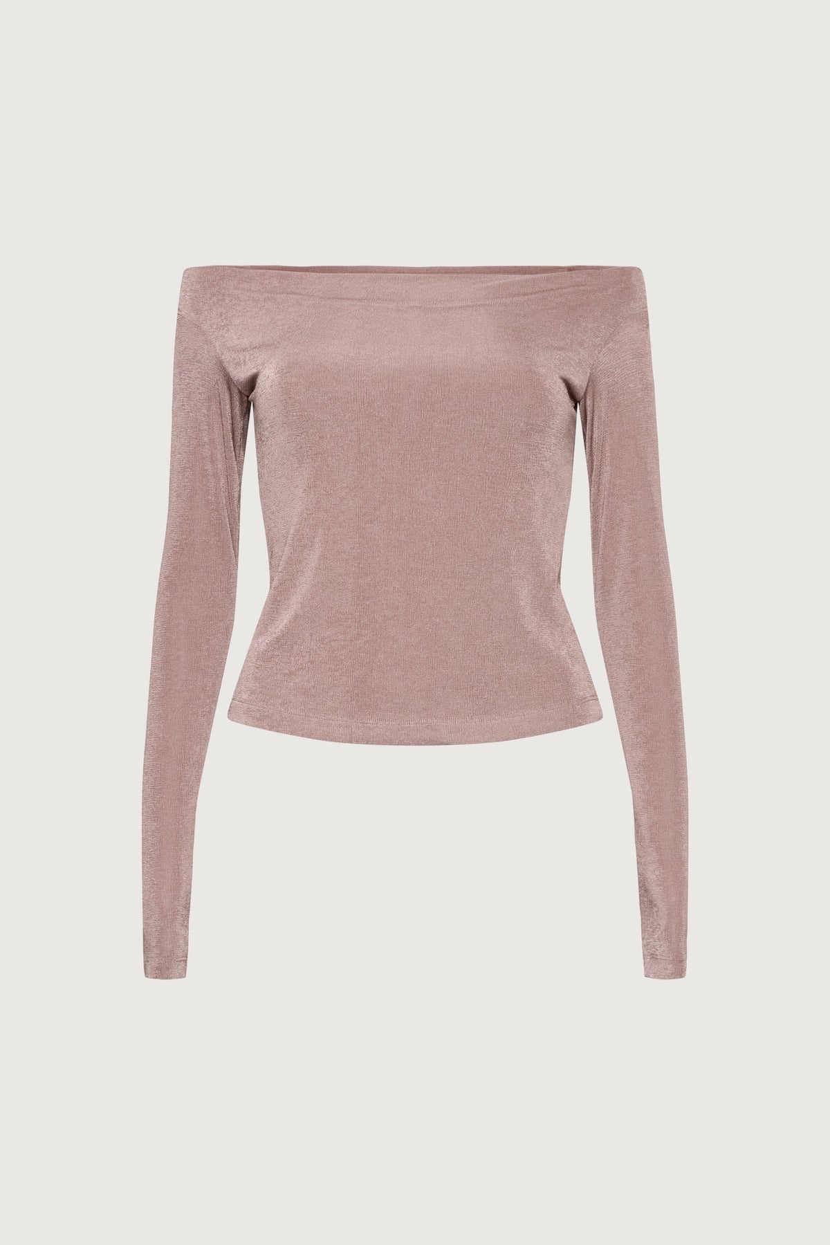 FITTED OFF THE SHOULDER LONG SLEEVE TOP