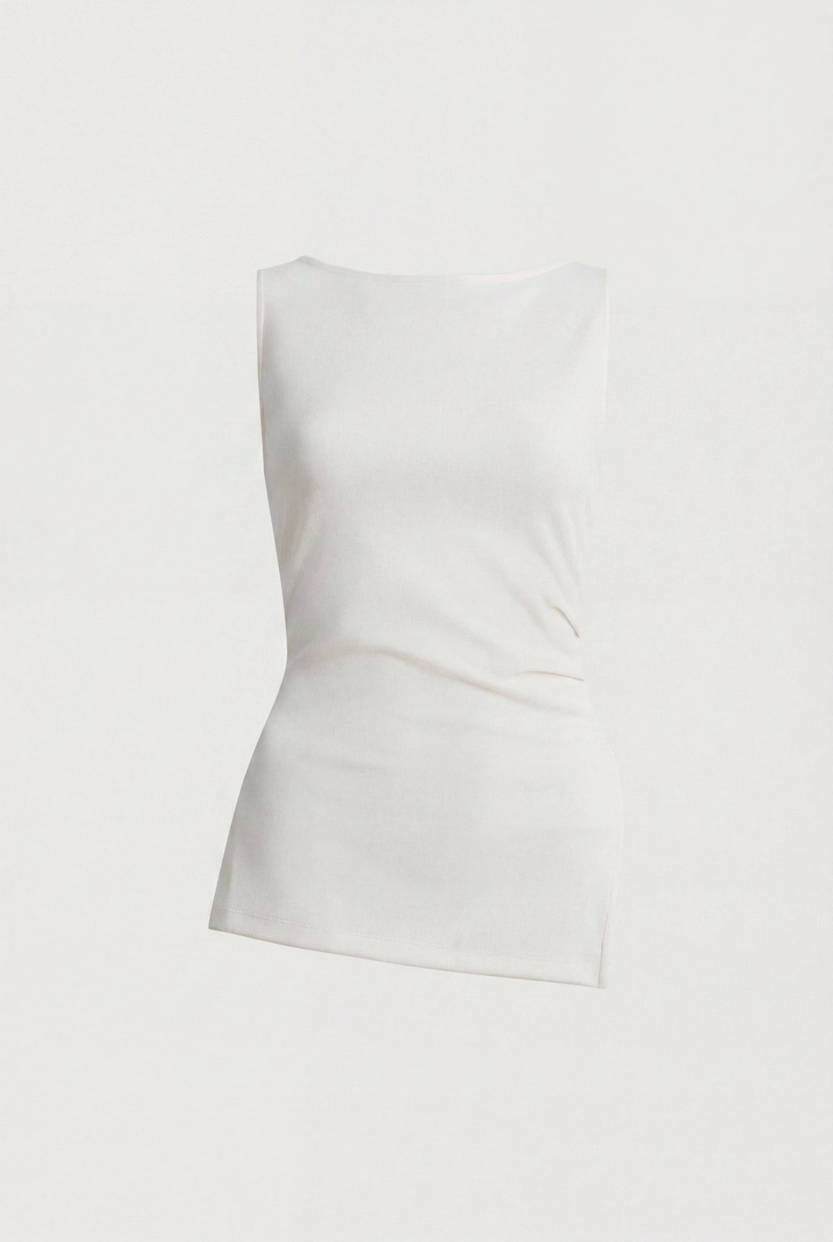 FITTED SLEEVELESS TOP WITH ASYMMETRICAL HEM