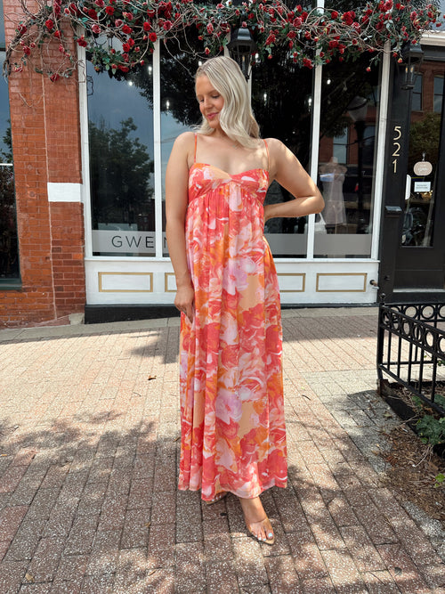 Verity Floral Sweetheart Maxi Dress