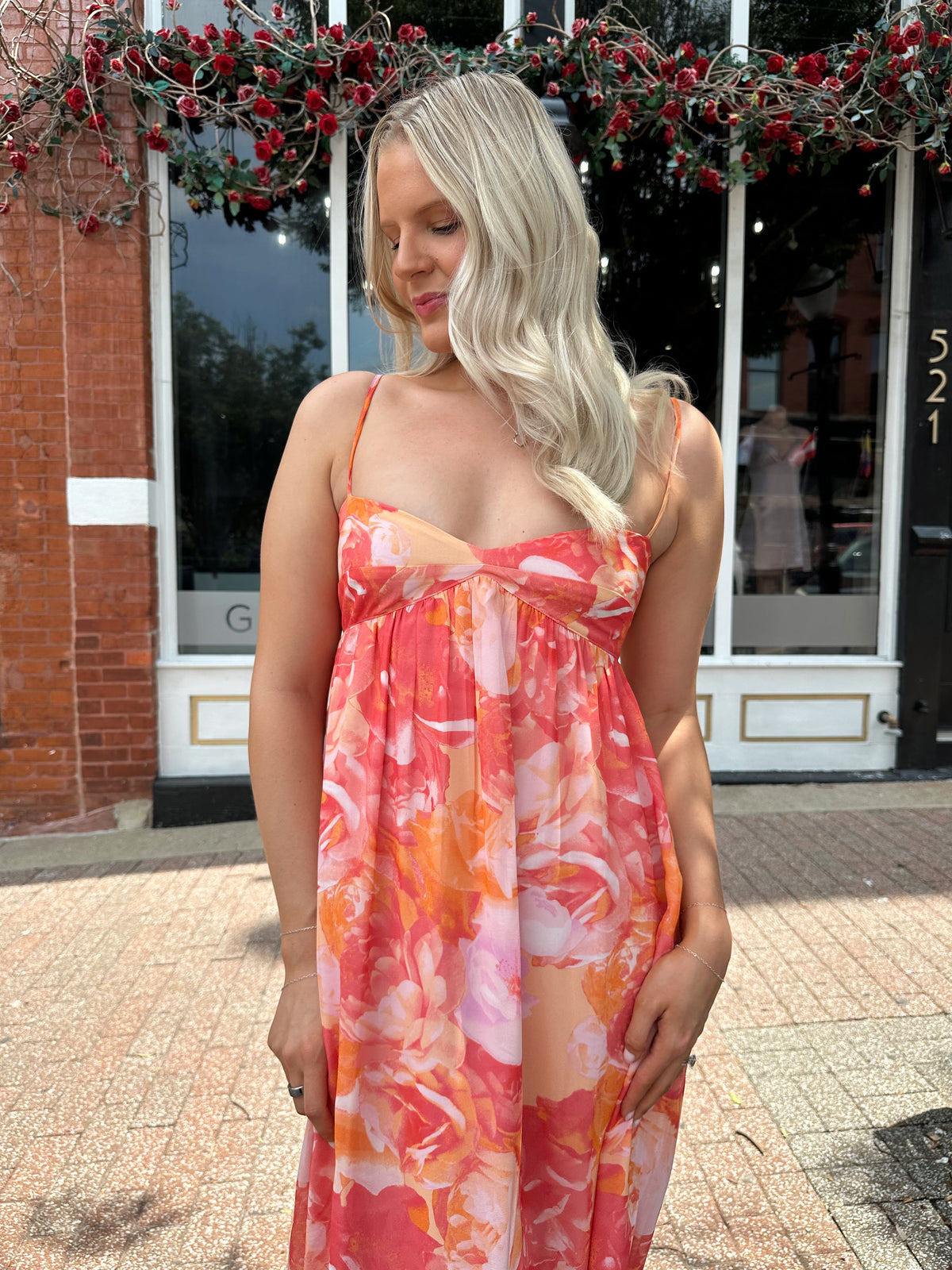 Verity Floral Sweetheart Maxi Dress