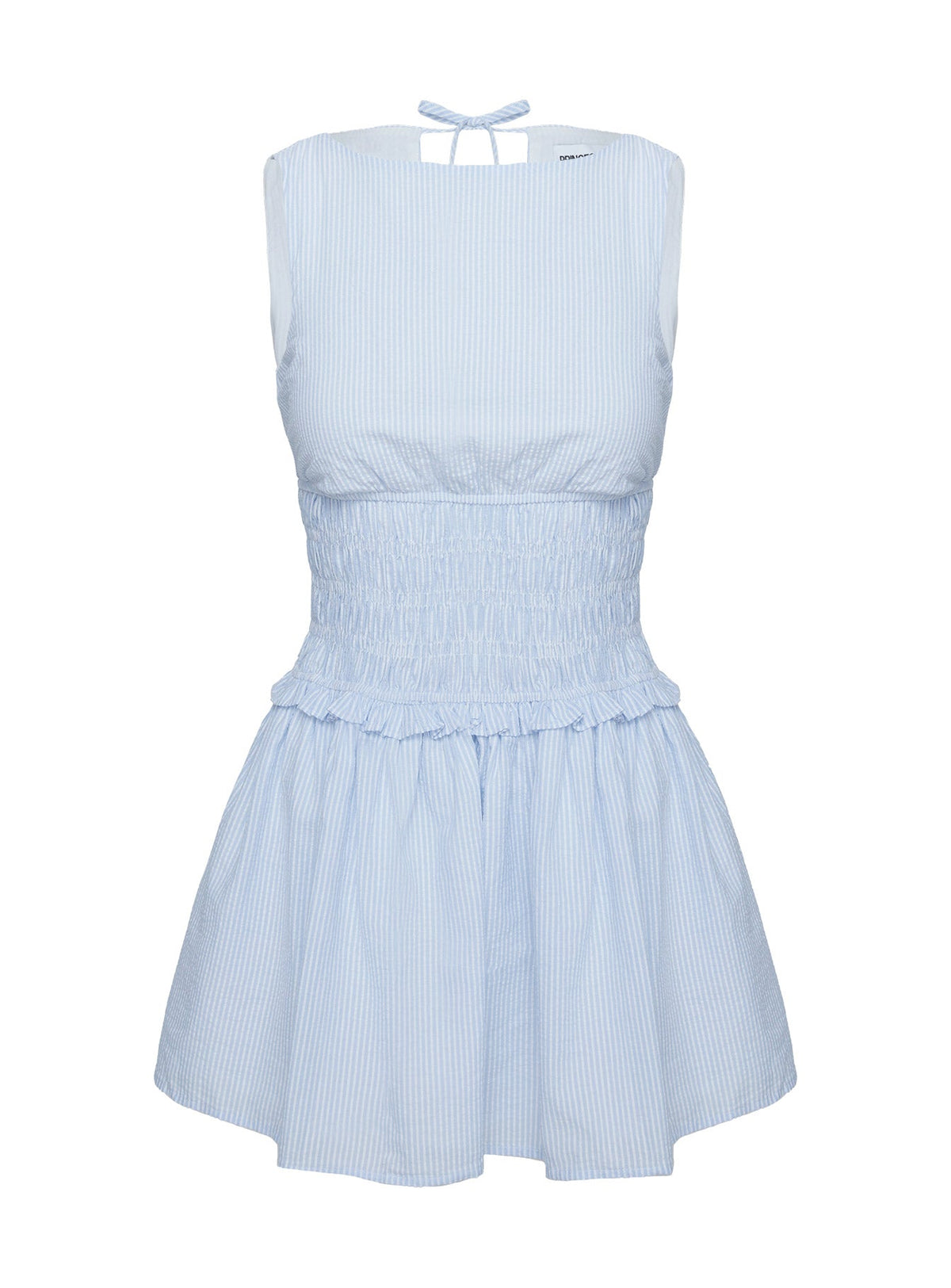 Yennifer Shirred Mini Dress Blue / White Tall