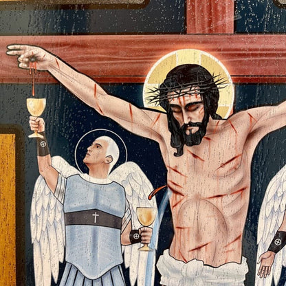 Ad Crucem Crucifix Icon - Printed on Solid Wood