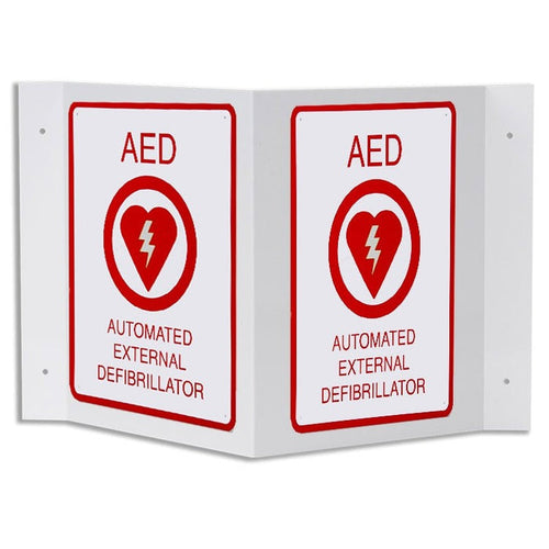 AED V-Shaped Wall Sign