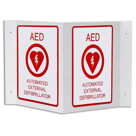 AED V-Shaped Wall Sign