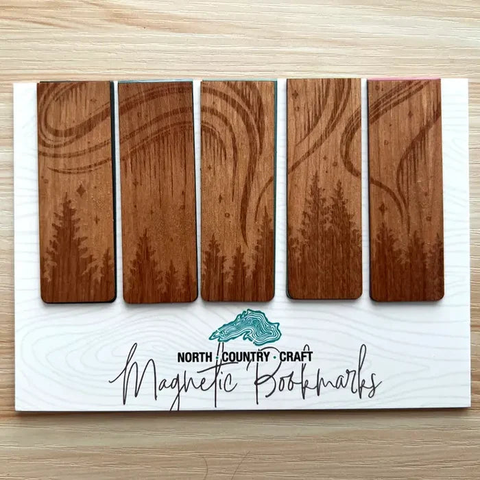 Aurora Magnetic Wood Bookmarks