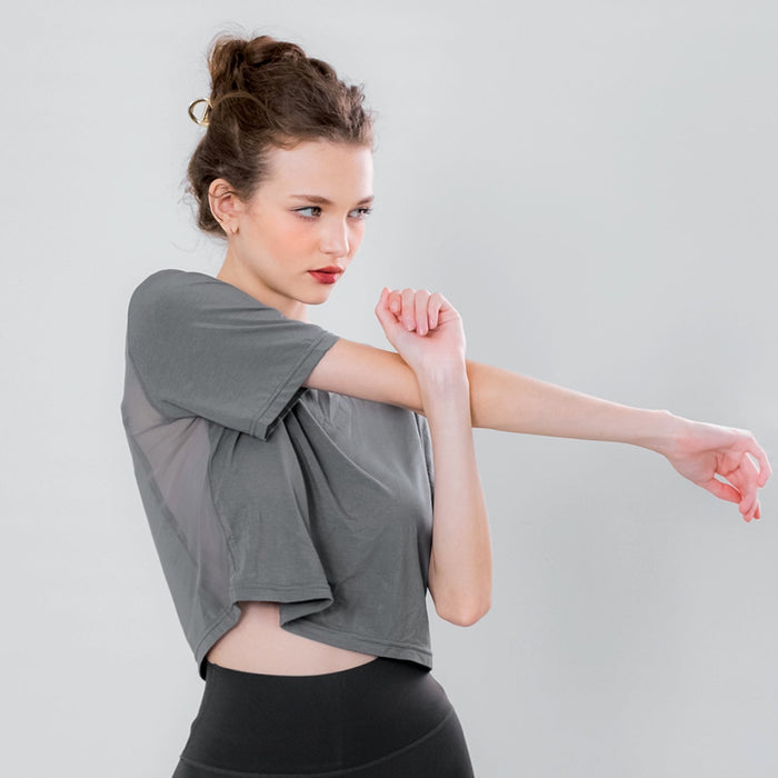 Back Mesh Crop Yoga Top for Women – Ready Stock