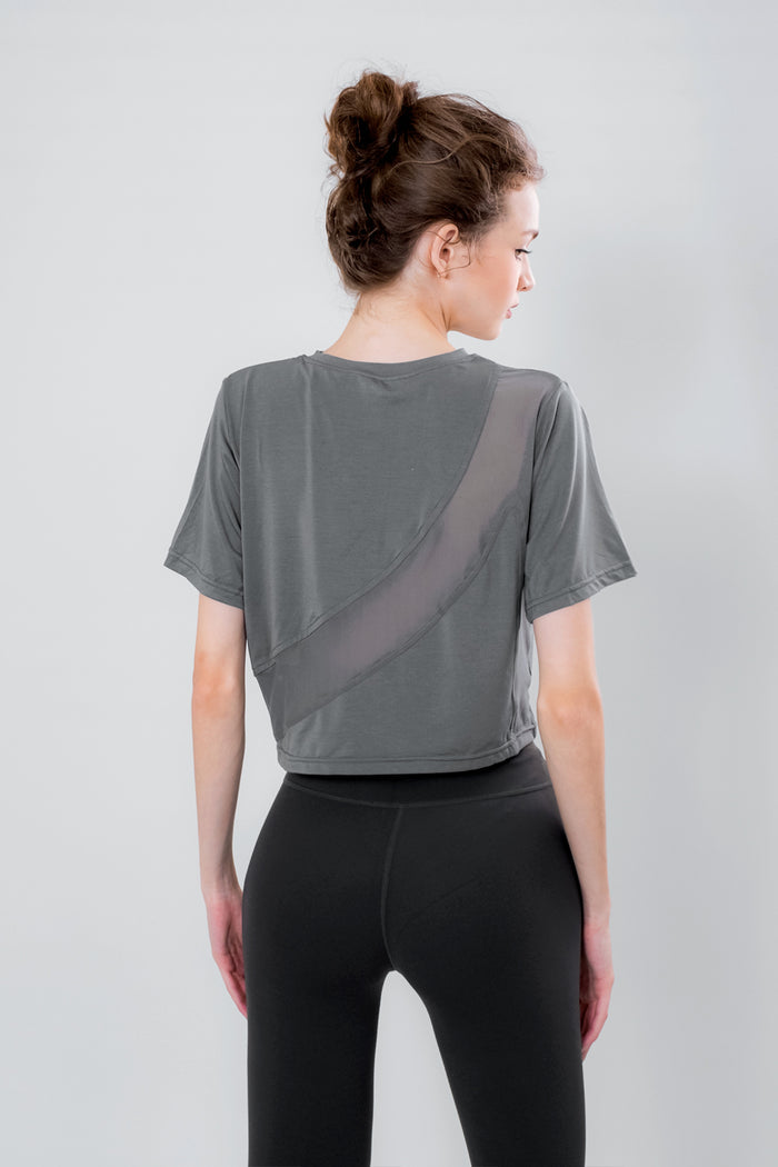 Back Mesh Crop Yoga Top for Women – Ready Stock
