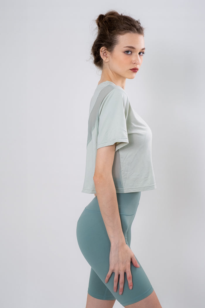 Back Mesh Crop Yoga Top for Women – Ready Stock