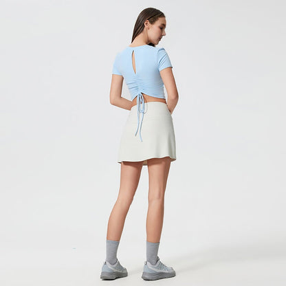 Back Pleated Sports T Shirt