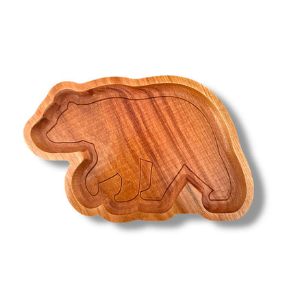 Bear Catchall Tray, Wooden Jewelry Dish, Rustic Decor