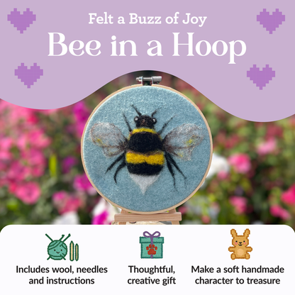 Bee in a Hoop Needle Felting Craft Kit