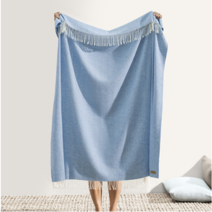 Blue Denim Herringbone Throw