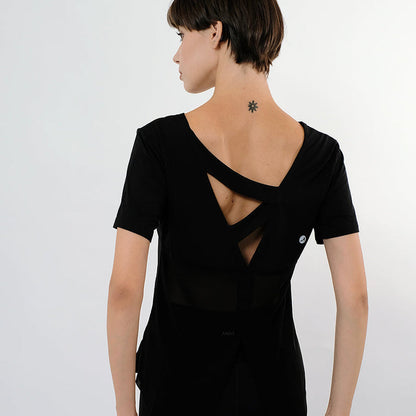BreezeBack Split-Mesh Yoga Top for Women – Ready Stock