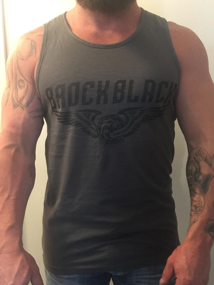 Brock Black Tank Top — Men's Graphic Training Tank