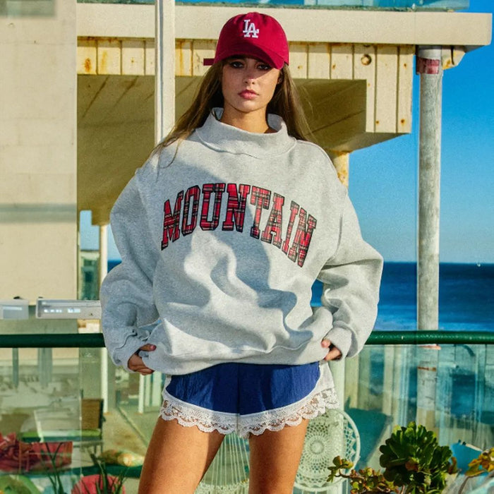 Bucketlist Women's Mountain/Lake Reversible Mock Neck Sweatshirt