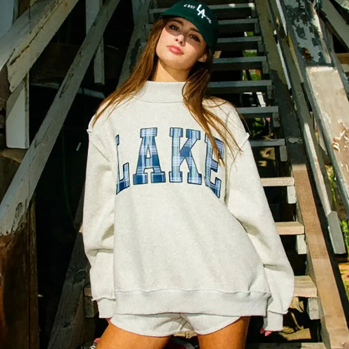 Bucketlist Women's Mountain/Lake Reversible Mock Neck Sweatshirt