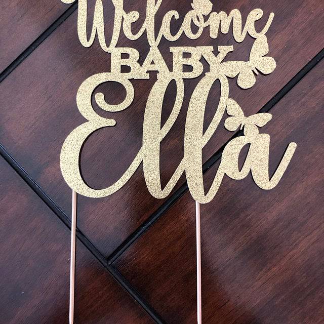 Butterflies Welcome Baby Cake Topper - XOXOKristen