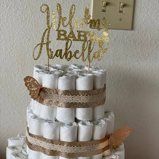 Butterflies Welcome Baby Cake Topper - XOXOKristen