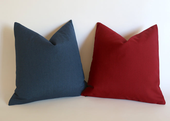 Caramel Sunbrella Outdoor Pillow cover / Sunbrella Solids - Annabel Bleu