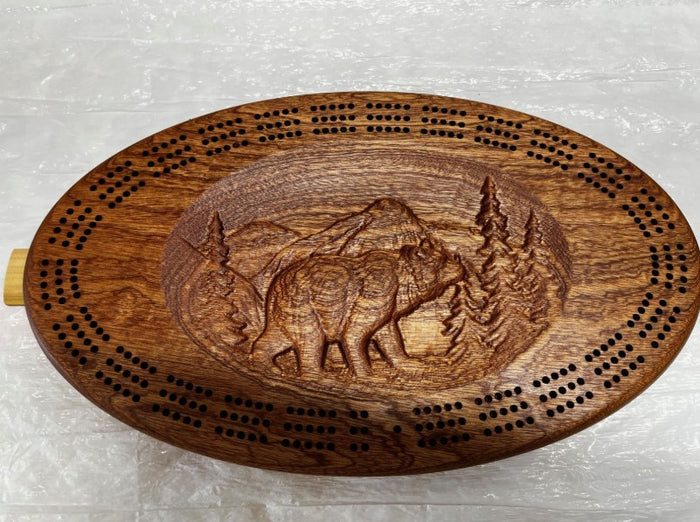 Carved Alaskan Cribbage Boards