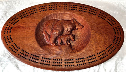 Carved Alaskan Cribbage Boards