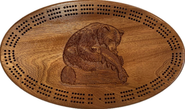 Carved Alaskan Cribbage Boards